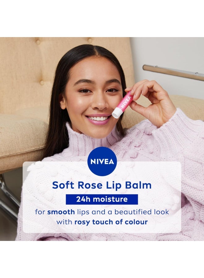 NIVEA Lip Balm, Soft Rose, 4.8g (Limited Edition) - Image 4